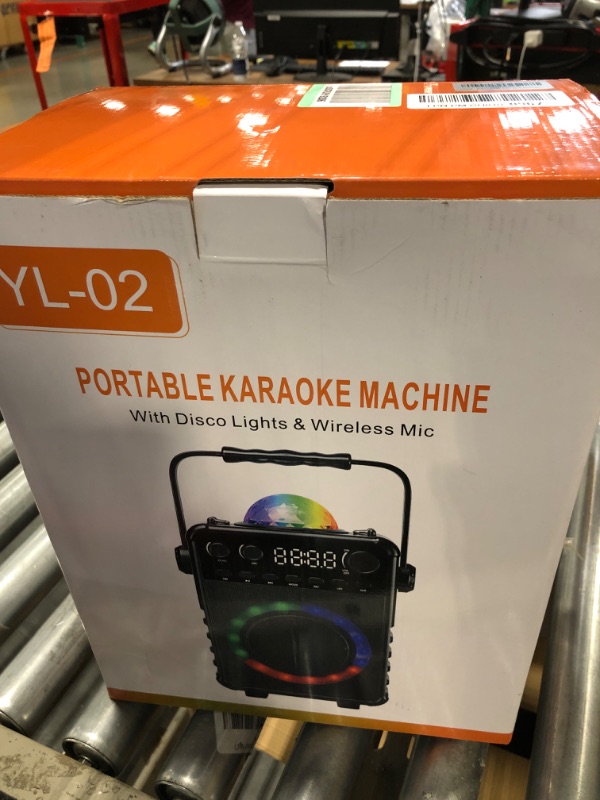 Photo 2 of VerkTop Kid Karaoke Machine with 2 Wireless Microphones, Bluetooth Karaoke Speaker Machine for Kids Adults,Portable PA System with Disco LED Lights, for Christmas Birthday Party MI033