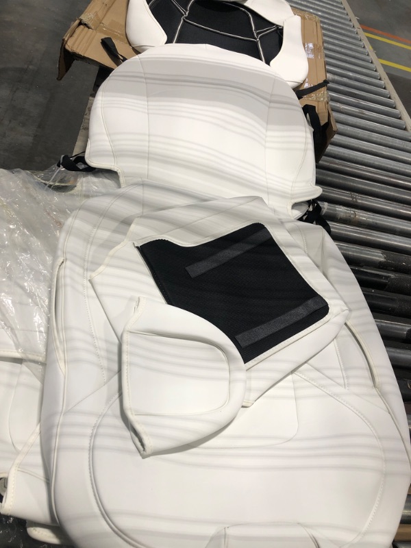 Photo 3 of Maysoo Tesla Seat Covers Model Y White Car Seat Covers(White-Organosilicon,Model Y(Full Set)) White Organosilicon model Y(full set)