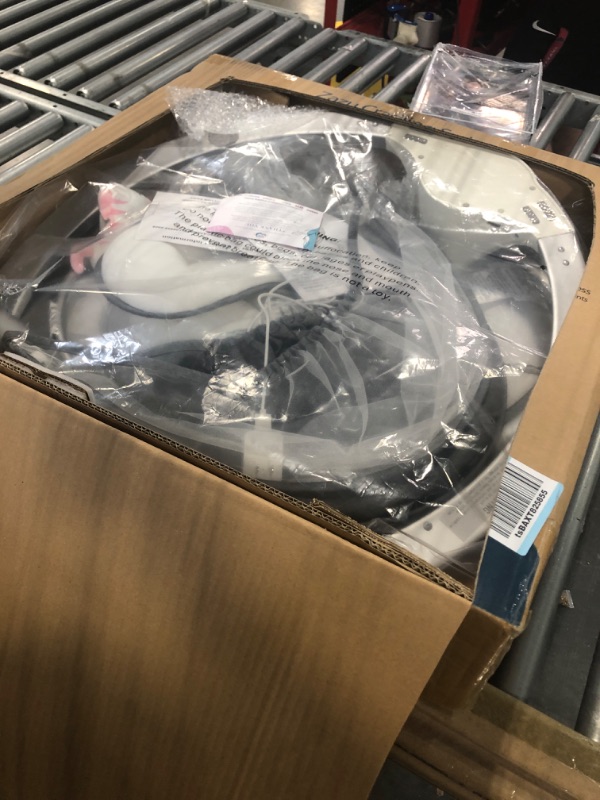 Photo 1 of Dream On Me Zazu Baby Swing, Baby Swing for Infant, 5- Swinging Speed, Two Attached Toys, Bluetooth Enabled and Remote Control, Grey and Pink