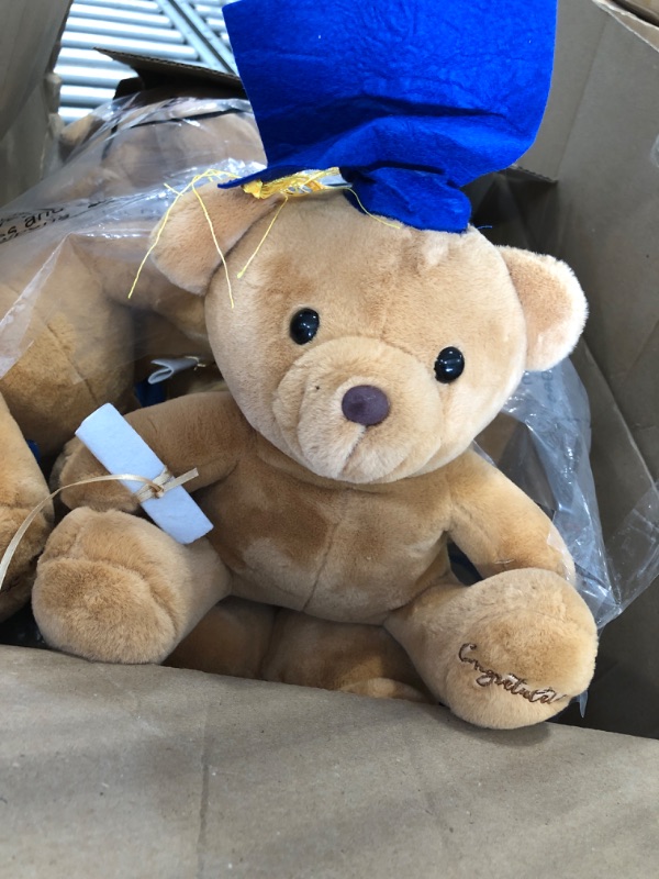 Photo 1 of Chuangdi 12 Pcs 4 Inch Graduation Stuffed Bears Bulk Graduation Plush Stuffed Animal Class of 2023 Graduation Mini Bear with Diploma Cap Congratulation Sash for Her Him Graduation Gift (Blue)