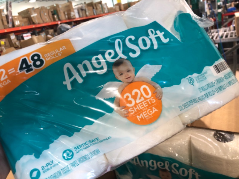 Photo 3 of Angel Soft® Toilet Paper, 48 Mega Rolls = 192 Regular Rolls, 2-Ply Bath Tissue