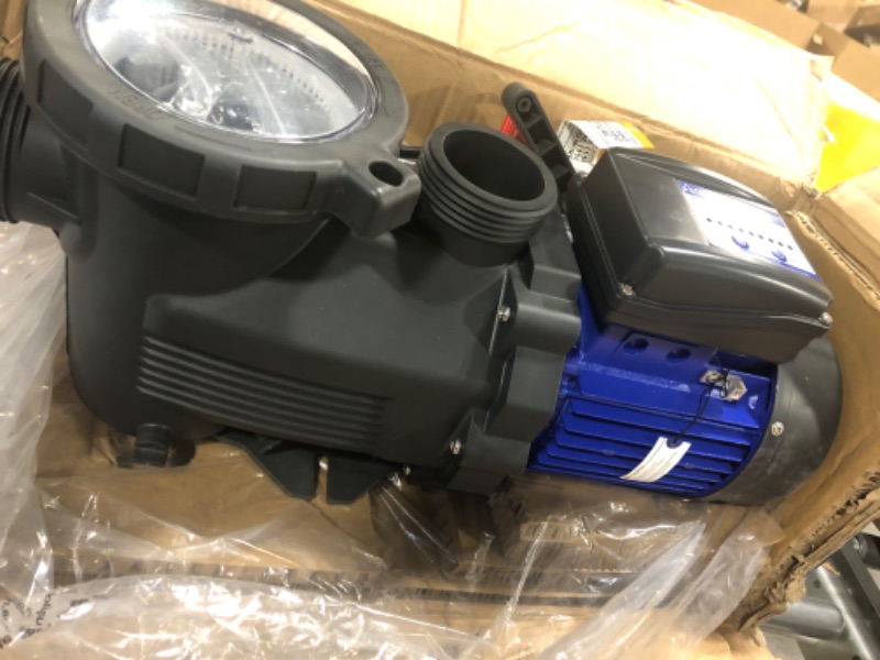 Photo 1 of AQUASTRONG 1.5 HP In/Above Ground Pool Pump with Timer, 220V, 8100GPH, High Flow, Powerful Self Primming Swimming Pool Pumps with Filter Basket… 1.5HP + With Timer + 220V