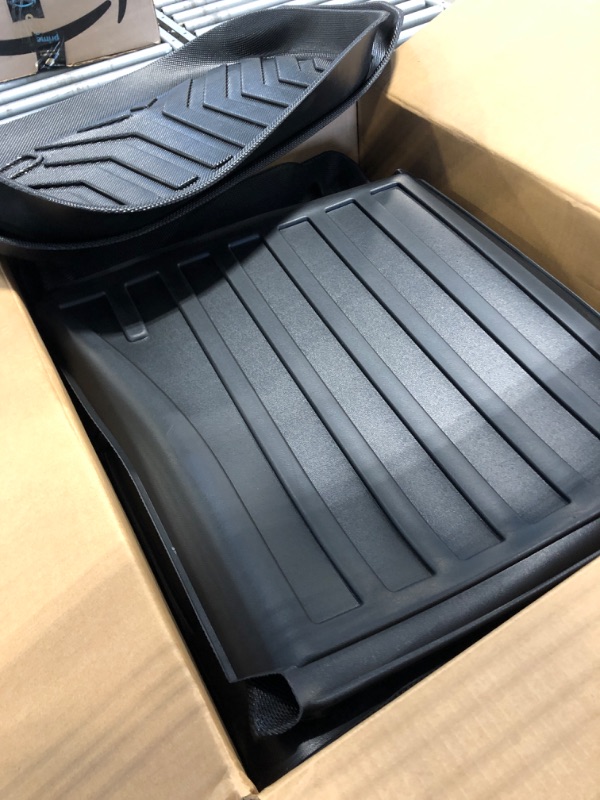 Photo 2 of (6 Pack) Tesla Model Y Floor Mats 2023 2022 2021 2020 3D Full Cover Front Rear Trunk Mats Custom Fits Floor Liners for Tesla Model Y Accessories All-Weather Protect Rear Cargo Liner Mats Model Y ?6 Pack?Floor+Cargo+Trunk Mats