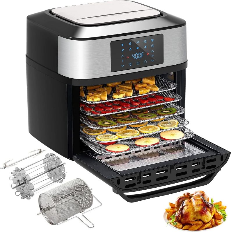 Photo 1 of 10-in-1 Air Fryer Oven, 20 Quart Airfryer Toaster Oven Combo, 1800W Large Digital LED Screen Air Fryers, Large Capacity Countertop Convection Toaster Oven with Rotisserie Dehydrator, ETL Certified
