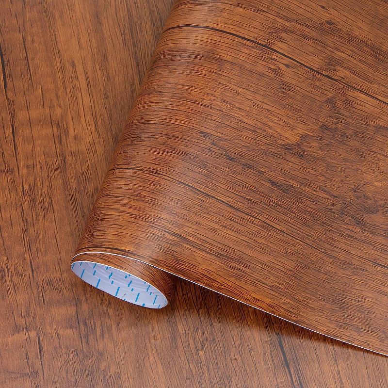 Photo 1 of 23.6" ×118" Wood Grain Wallpaper Peel and Stick Vinyl Film Self Adhesive Decor Wall Paper for Cabinet Drawer Shelf Liner Easy to Clean 23.6In*118In