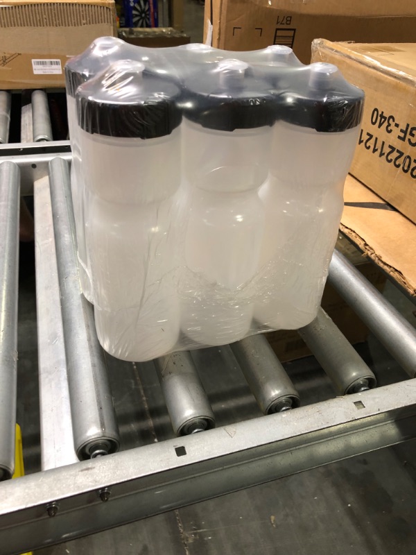 Photo 1 of 50 Strong 6-Pack of Sports Squeeze Water Bottles - 22 oz. BPA Free Bike & Sport Bottle with Easy Open Push/Pull Cap – Made in USA Clear/Black