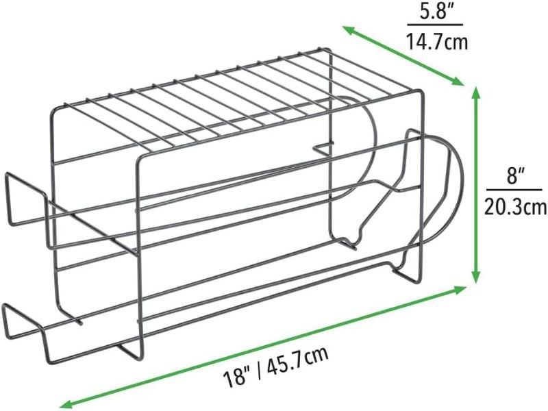 Photo 1 of mDesign 2-Tier Metal Wire Standing Pop/Soda and Food Can Dispenser Storage Rack Organizer with Top Shelf for Kitchen Pantry, Countertop, Cabinet - Holds 12 Cans