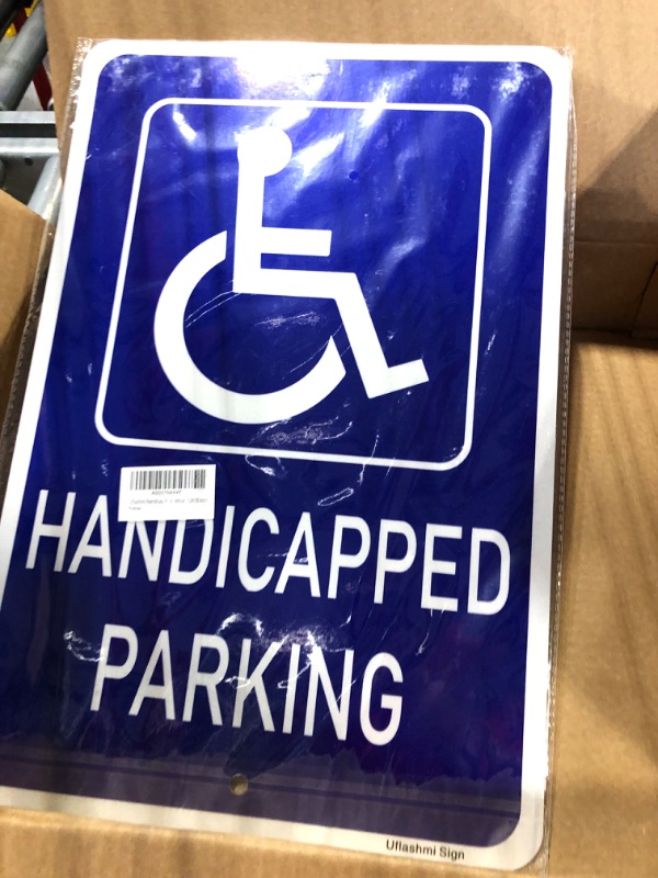 Photo 3 of Uflashmi Handicap Parking Sign, Large Handicapped Parking Sign, Metal, 12X18 Inch Handicap Sign