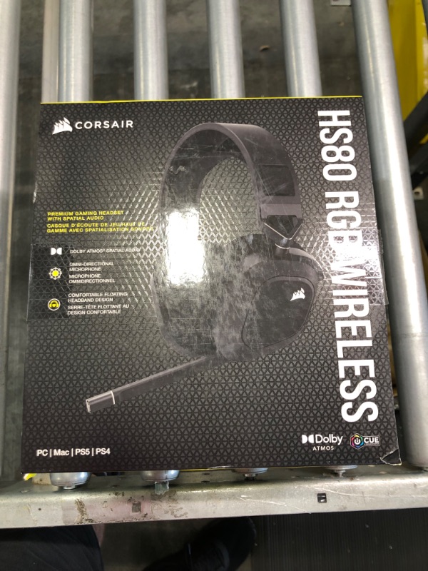 Photo 2 of HS80 RGB WIRELESS Dolby Atmos Gaming Headset for PC, Mac, PS5|PS4 with Broadcast-Grade Omni-Directional Microphone