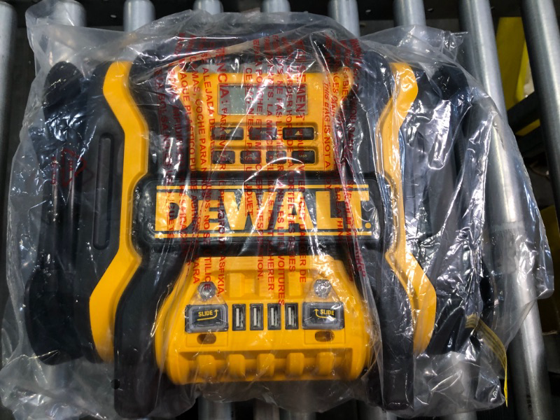 Photo 3 of DEWALT DXAEPS14 1600 Peak Battery Amp 12V Automotive Jump Starter/Power Station with 500 Watt AC Power Inverter, 120 PSI Digital Compressor, and USB Power , Yellow