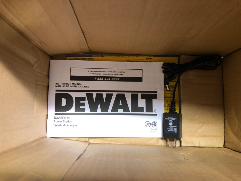 Photo 5 of DEWALT DXAEPS14 1600 Peak Battery Amp 12V Automotive Jump Starter/Power Station with 500 Watt AC Power Inverter, 120 PSI Digital Compressor, and USB Power , Yellow