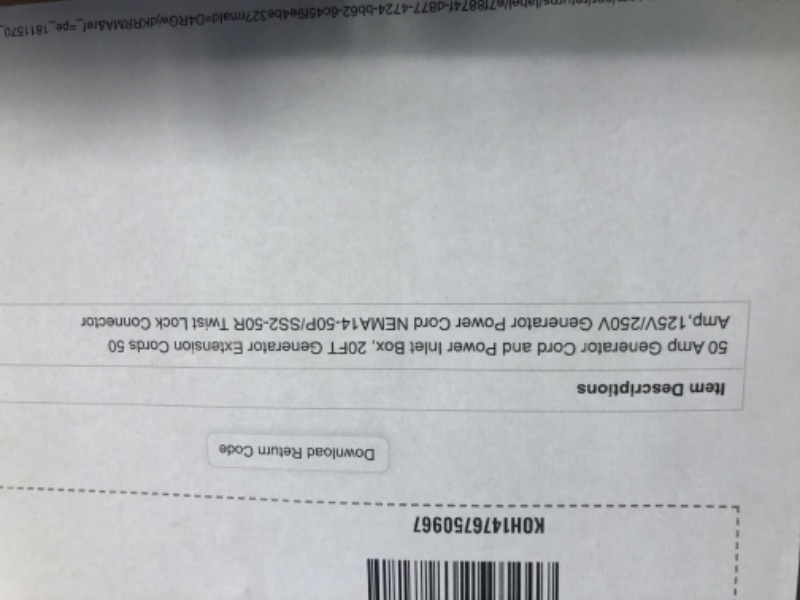 Photo 4 of 50 Amp Generator Cord and Power Inlet Box, 20FT Generator Extension Cords 50 Amp,125V/250V Generator Power Cord NEMA14-50P/SS2-50R Twist Lock Connector 20FT Black+Blue