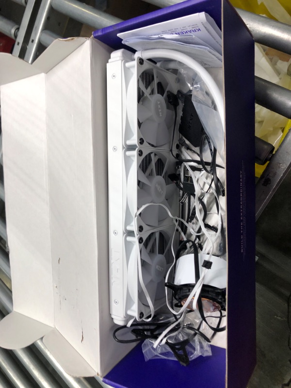 Photo 3 of NZXT Kraken Elite 360 RGB AIO CPU Liquid Cooler – 360mm Radiator – Personalizable Wide-Angle LCD Screen – RGB Lighting – High-Performance Pump – 3 x 120mm RGB Fans – Low Noise – White Kraken Elite RGB 360mm Radiator White