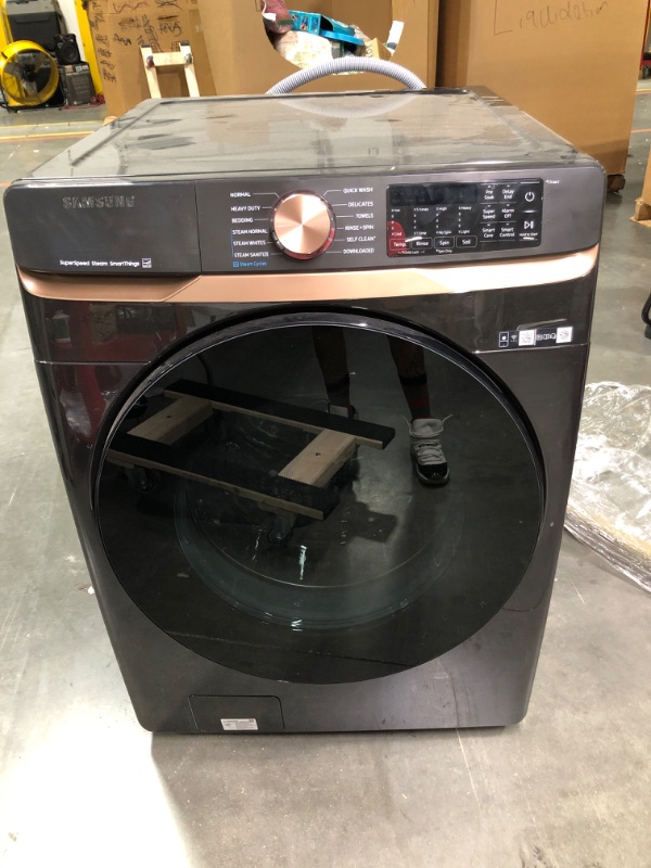 Photo 1 of 5 cu. ft. Extra Large Capacity Smart Front Load Washer in Brushed Black with Super Speed Wash and Steam
