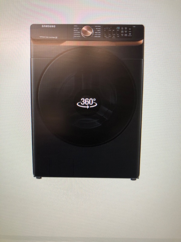 Photo 1 of 5 cu. ft. Extra Large Capacity Smart Front Load Washer in Brushed Black with Super Speed Wash and Steam
