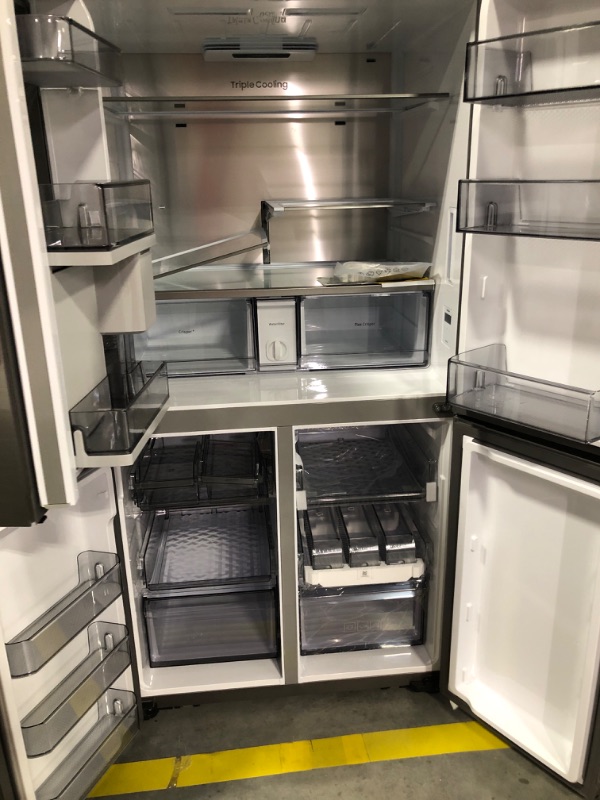 Photo 1 of 29 cu. ft. 4-Door Flex French Door Smart Refrigerator in Fingerprint Resistant Stainless Steel, Standard Depth
