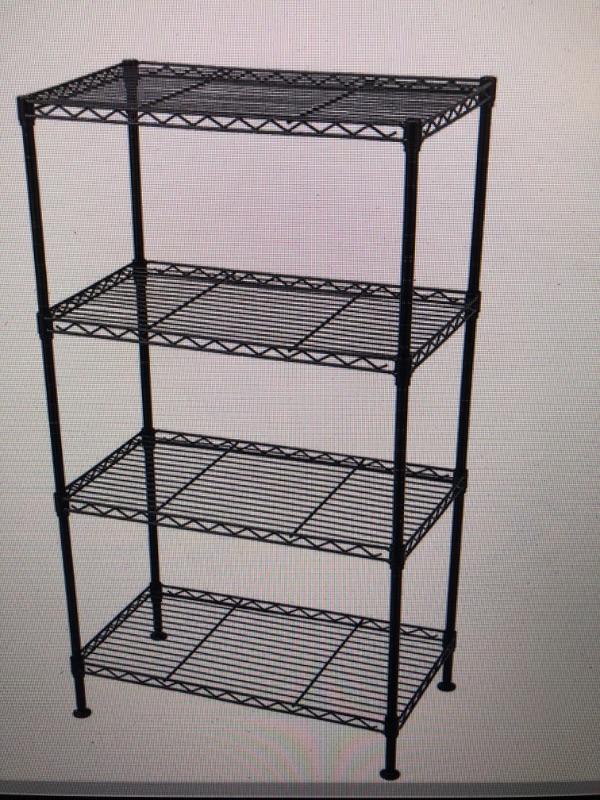 Photo 1 of 4-Tier Steel Freestanding Garage Storage Shelving Unit Black (19.69 in. W x 31.5 in. H x 11.81 in. D)
