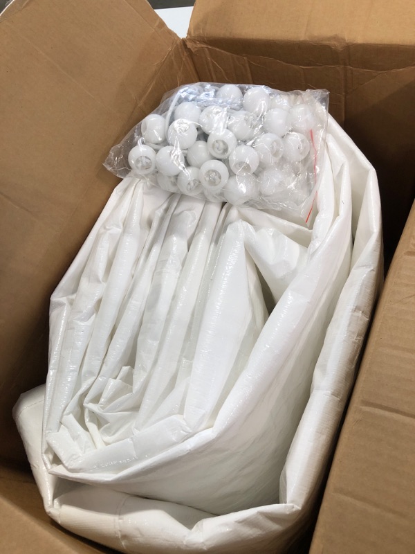 Photo 1 of *NO POLE* 10x20 ft Carport Car Replacement Canopy Cover for Tent Party Top Garage Shelter with 26 Ball Bungees(Only Cover, Frame Not Included), white 10x20 ft White