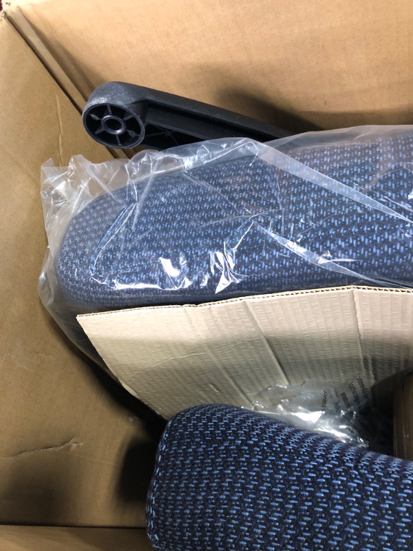 Photo 1 of Flash Furniture Rochelle High Back Navy Blue Fabric Executive Swivel Office Chair with Arms