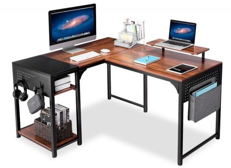 Photo 1 of L150a computer desk with storage shelves zx-l150b-rwb