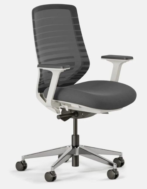 Photo 1 of Branch Ergonomic Chair - White Frame - Grey Seat