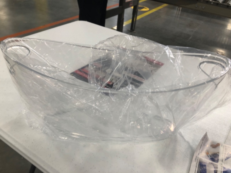 Photo 1 of Ice Bucket - Ice Buckets for Parties - Clear Acrylic Champagne Bucket with Easy-to-Carry Handles - Long and Narrow 5.5 Liter Clear Bucket - Fits 3 Wine / 5 Beer Bottles (1)