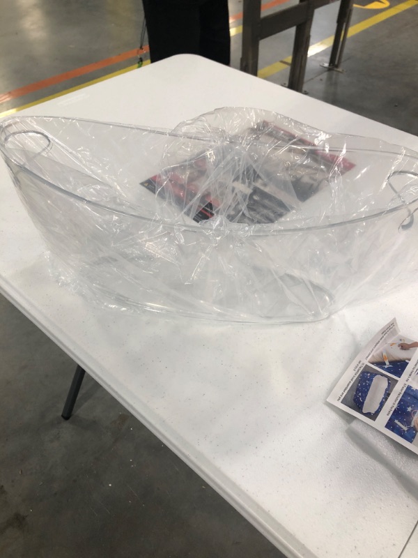 Photo 1 of Ice Bucket - Ice Buckets for Parties - Clear Acrylic Champagne Bucket with Easy-to-Carry Handles - Long and Narrow 5.5 Liter Clear Bucket - Fits 3 Wine / 5 Beer Bottles (1)