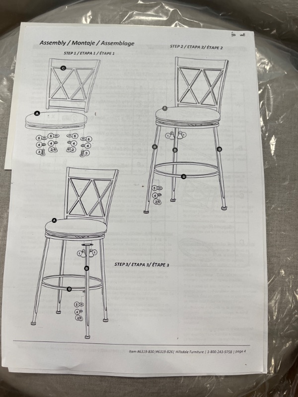 Photo 3 of Hillsdale Stewart Indoor/Outdoor Swivel Counter Height Stool, Aged Pewter, 6319-826 Counter Stool