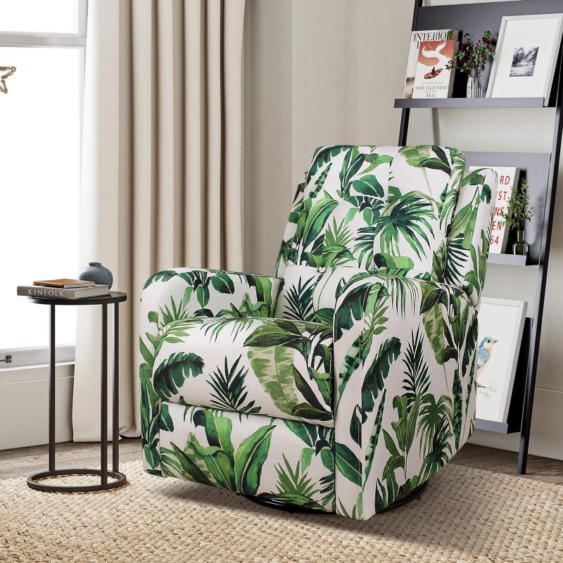 Photo 1 of 
HULALA HOME Recliner Chair Modern Printed Fabric for Living Room, Wingback Rocker Recliner Sofa Comfy Armchair 360 Degree Swivel, Nursery Rocking Chairs...