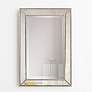 Photo 1 of Medium Champagne Bead Beveled Rectangle Framed Wall Mirror (Product Width in. 40.6x28.1x4.1