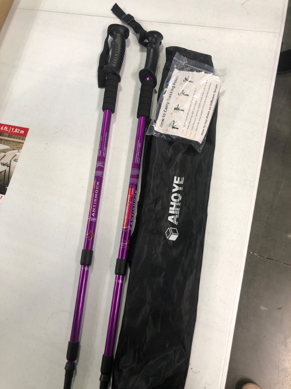 Photo 2 of 43" Shock-Resistant Adjustable Trekking Pole and Hiking Staff by Crown Sporting Goods