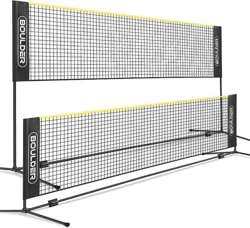 Photo 1 of 
Boulder Badminton Pickleball Net - Adjustable Portable Net for Junior Tennis, Kids Volleyball & Soccer, and Backyard Games - Easy Setup Nylon Sports Net...10ft