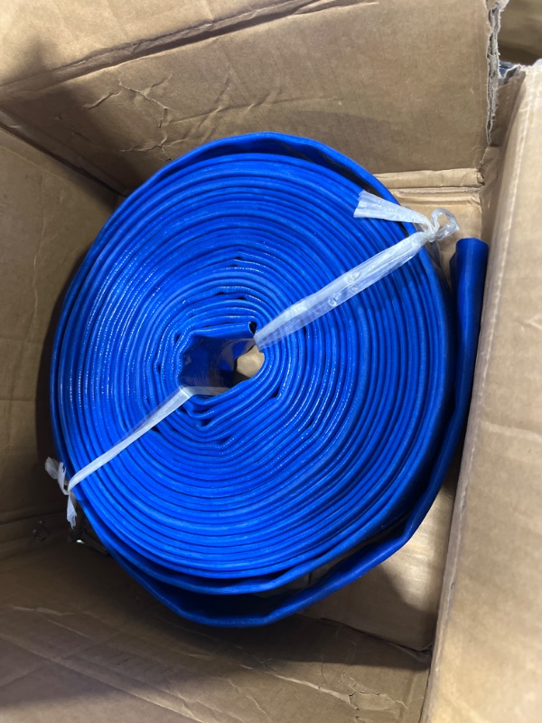 Photo 3 of 2" X 50' Blue PVC Lay-Flat Discharge Hose with Aluminum Camlock C and E Fittings