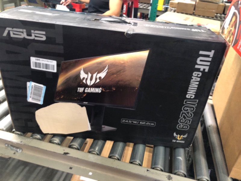 Photo 1 of ASUS TUF Gaming VG259QR 24.5” Gaming Monitor, 1080P Full HD, 165Hz (Supports 144Hz), 1ms, Extreme Low Motion Blur, G-SYNC ready, Eye Care, DisplayPort HDMI, Shadow Boost, Height Adjustable,Black 24.5" IPS 1ms 165Hz