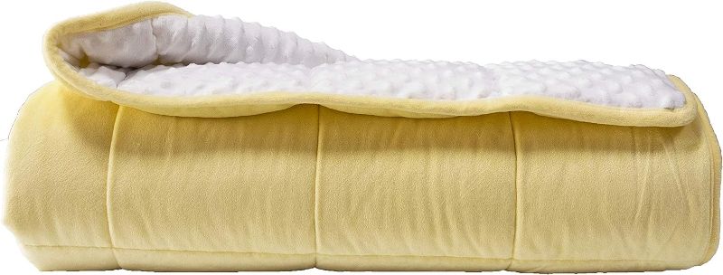 Photo 1 of ALANSMA Reversible Weighted Blanket for All Season, Luxury Velvet, Warm and Cool, Adult Kids 10Lb Weighted Blanket, Enjoy Sleeping Anywhere(Yellow, 48''x72''10lbs)