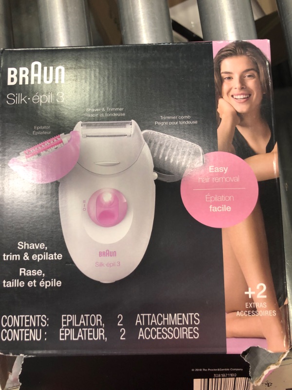 Photo 2 of 
Braun Epilator Silk-epil 3 3-270, Hair Removal Device, Epilator for Women, Shaver 