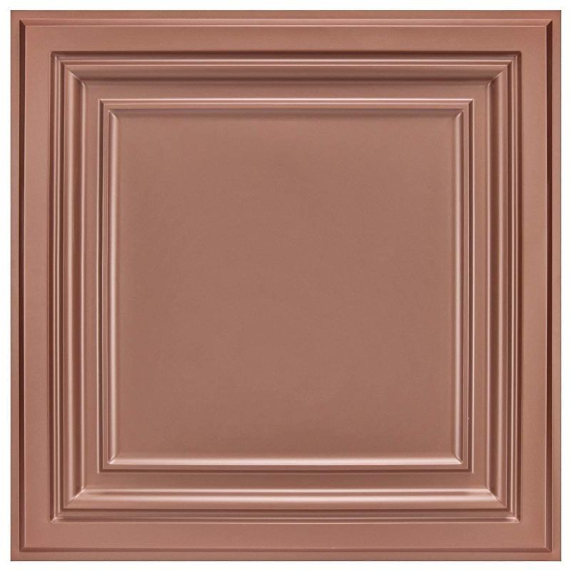 Photo 1 of Art3d PVC Ceiling Tiles, 2'x2' Plastic Sheet in Copper (12-Pack)