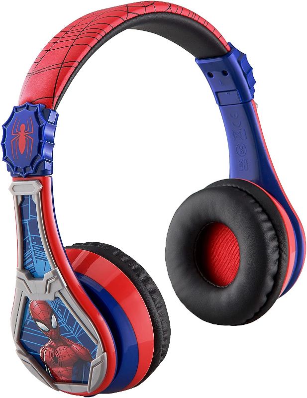 Photo 1 of Kids Spiderman Wireless Bluetooth Portable Headphones with Microphone, Volume Reduced to Protect Hearing Rechargeable Battery, Adjustable Kids Headband for School Home or Travel