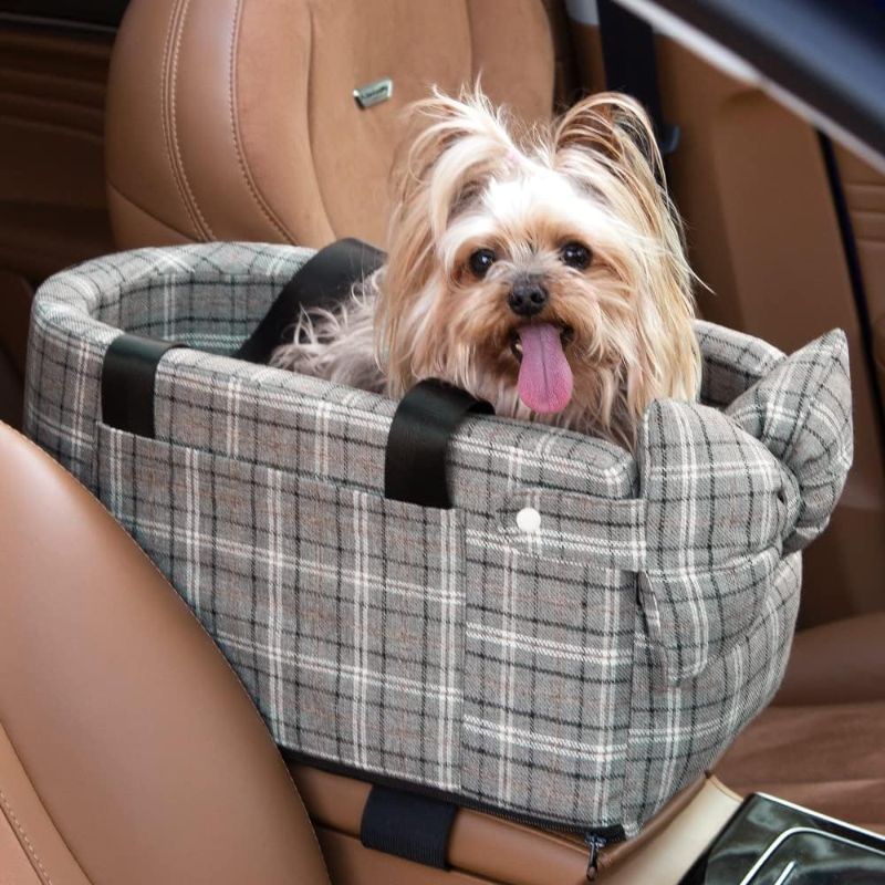 Photo 1 of Anttyscar Console Dog Car Seat - Small Dog Car Seat for Pet UP to 15 lbs, More Stable Center Console Dog Seat, Puppy Booster Seat with Seatbelt and Waterproof Pee Pad, Comfortable Dog Car Carrier