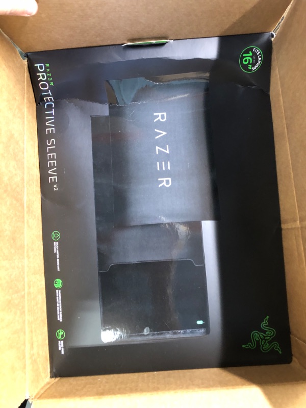 Photo 3 of Razer 15" Protective Laptop Sleeve: Scratch & Water-Resistant - Padded Interior Lining - Snag-Free Velcro - Flip-Out Mouse Mat - Classic Black, RC21-01580100-R3M1 15 in Protective