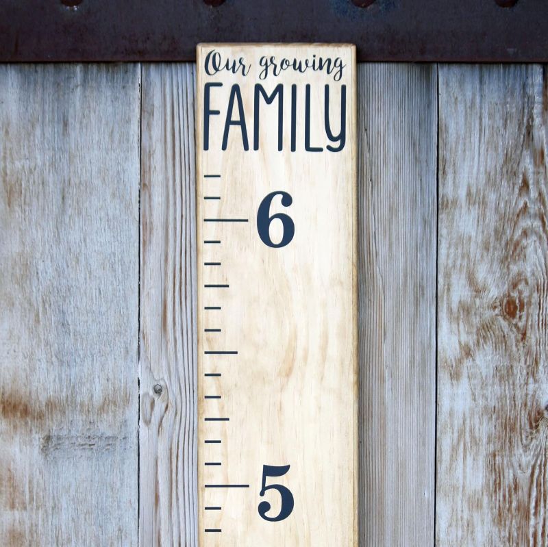 Photo 1 of 
Little Acorns DIY Vinyl Growth Chart Ruler Decal Kit, Our Growing Family (Modern)