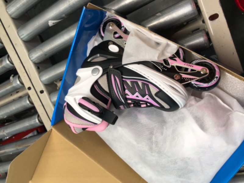 Photo 1 of 2PM SPORTS Cytia Pink Girls Adjustable Illuminating Inline Skates with Light up Wheels, Fun Flashing Beginner Roller Skates for Kids Pink Medium - Big Kid (13C-3 US)