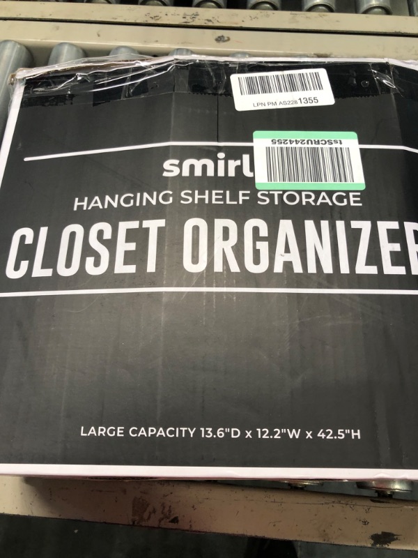 Photo 2 of 
Hanging Closet Organizers with 4 Shelves - Closet Storage and RV Closet Organizer - Grey with Black Metal Rod - 24” W x 12” D x 29-1/2” H