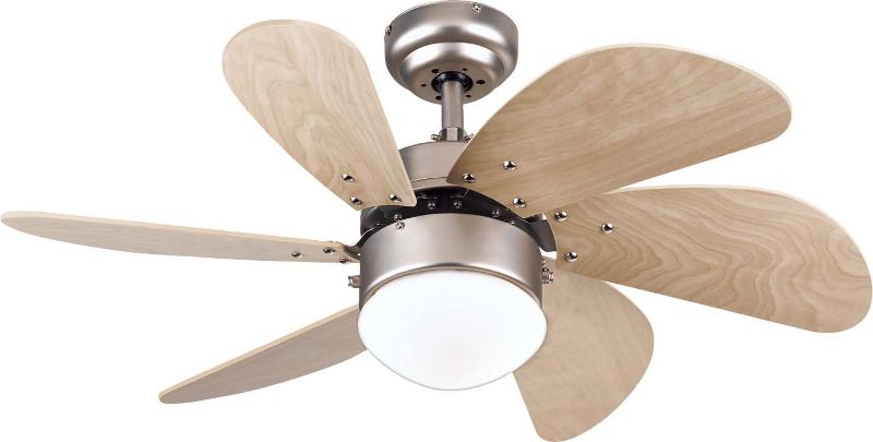 Photo 1 of 
Westinghouse Lighting 7814465 Turbo Swirl One-Light 30-Inch Six-Blade Ceiling Fan, Brushed Aluminum with Frosted Globe