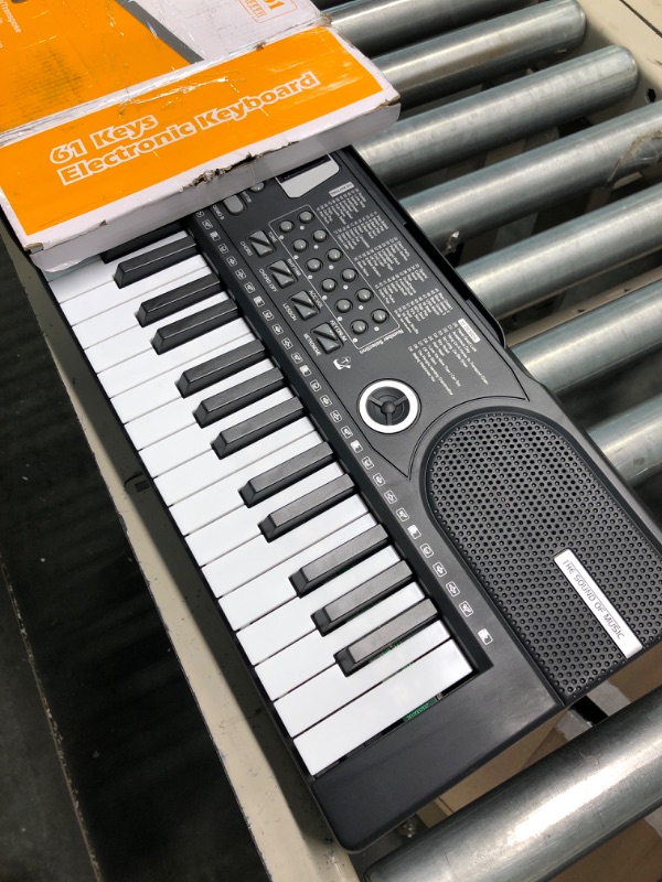 Photo 3 of 61 Keys Keyboard Piano, Electronic Digital Piano with Built-In two Speaker Microphone, With Sheet Stand and Power Supply, Portable Keyboard Gift Teaching for Beginners