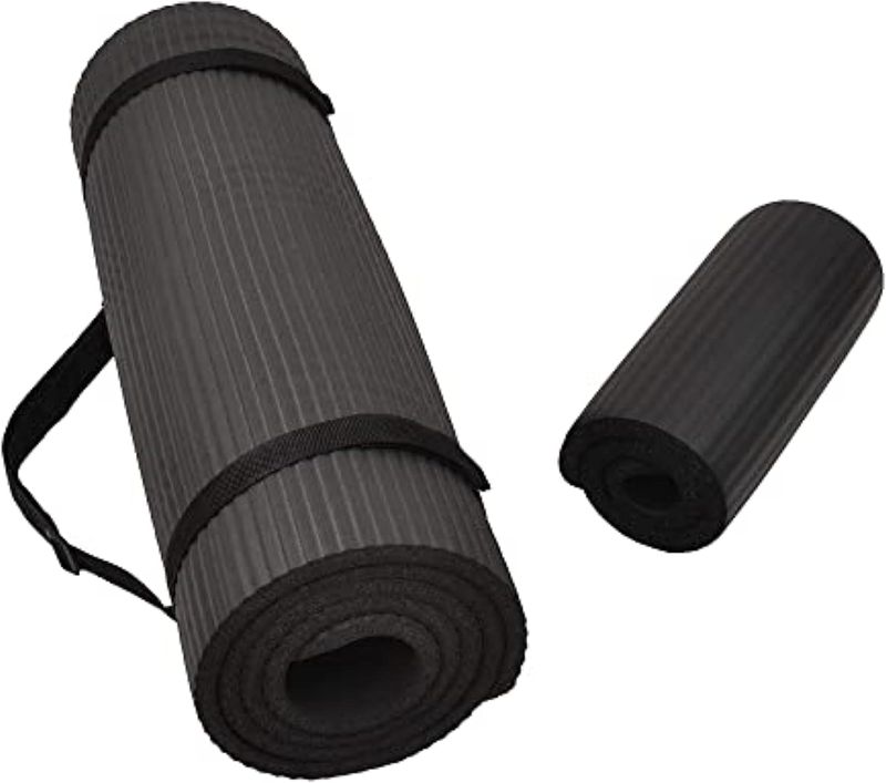 Photo 1 of BalanceFrom 71 x 24 x 1-Inch or 1/2-Inch All-Purpose Extra Thick Non-Slip High Density Anti-Tear Exercise Yoga Mat with Knee Pad & Carrying Strap