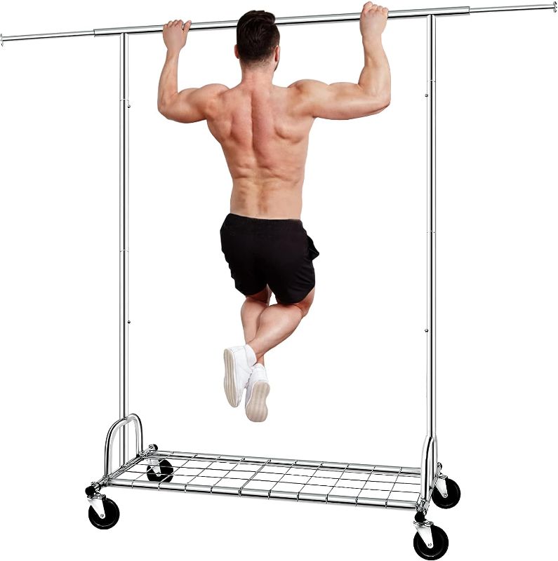 Photo 1 of 
SPECILITE Clothes Rack Heavy Duty Load 480LBS, Grament Rack with Extensible Size, 75" L,Metal Rolling Clothing Rack