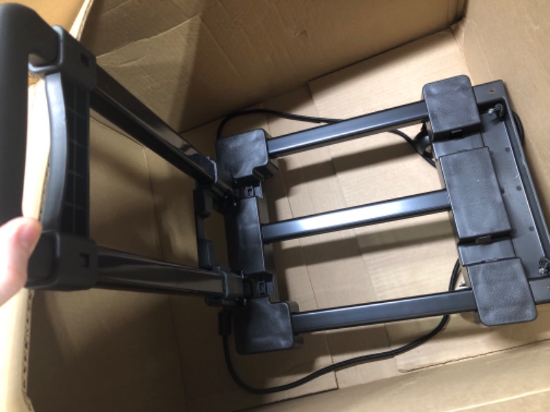 Photo 1 of Portable Folding Hand Truck Lightweight Trolley Compact Utility Cart with 50kg/110lbs Heavy Duty 2 Wheels Solid Construction Adjustable Handle for Moving Travel Shopping Office Luggage Use(BY07-Black) Black 2 Wheels