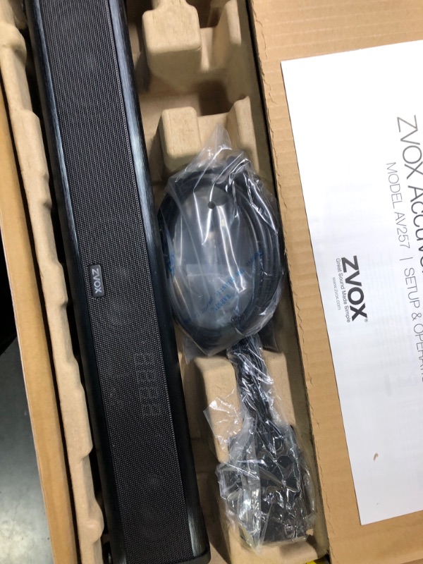 Photo 3 of ZVOX AV257 TV Soundbar with AccuVoice 12 Levels of Sound Boost, Dialogue Clarifying Sound Bar with Patented Hearing Technology, Wall Mountable Home Speaker with Alphanumeric Display, TV Sound System