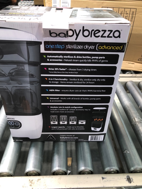 Photo 2 of Baby Brezza Baby Bottle Sterilizer and Dryer Advanced – Electric Steam Sterilization Machine – Universal Sterilizing for All Bottles: Plastic + Glass + Pacifiers + Breast Pump Parts - HEPA Filtration